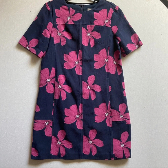 Lela Rose Floral Print Jacquard Cotton Tunic Dress size 8 - Picture 2 of 12